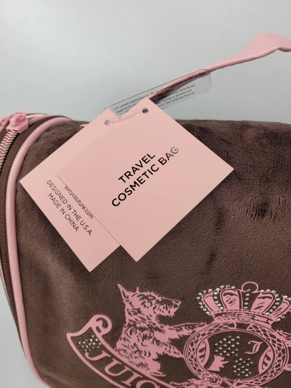👉✨️ Juicy Couture Brown & Pink Travel Cosmetic Bag